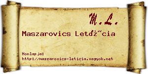 Maszarovics Letícia névjegykártya